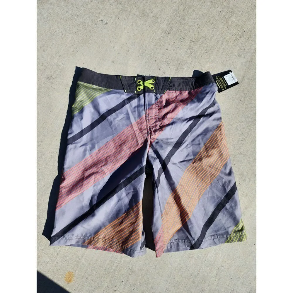 Art Class Adjustable Waist Swim Trunks Mesh Lined Geo Print Big Boys Size 18